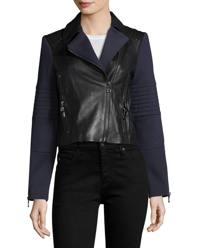Shop J Brand Aiah Leather Mix Jacket In Nocolor
