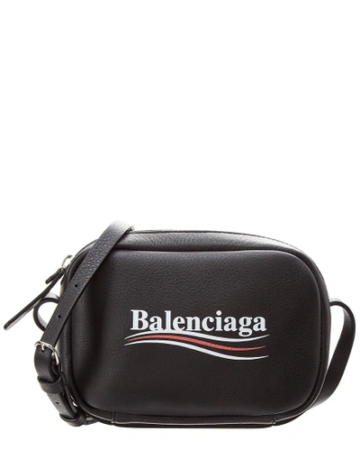 Shop Balenciaga Xs Campaign Everyday Leather Camera Bag In Black