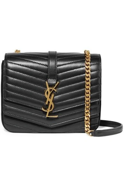 Shop Saint Laurent Sulpice Small Quilted Leather Shoulder Bag In Black