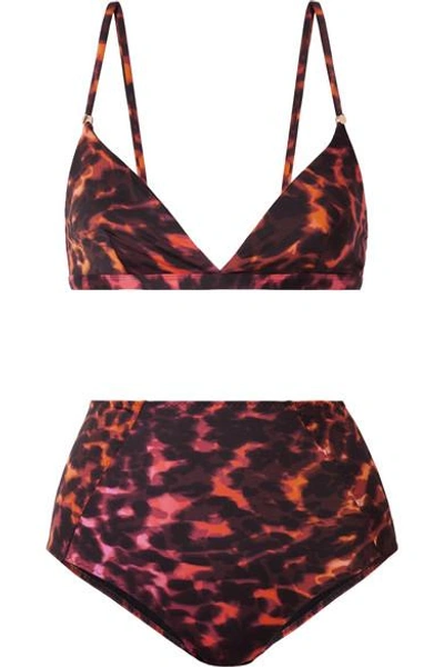 Shop Stella Mccartney Leopard-print Triangle Bikini In Leopard Print