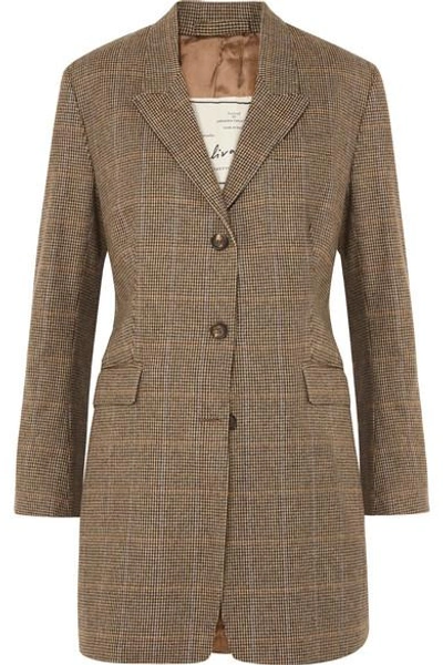 Shop Giuliva Heritage Collection Karen Belted Herringbone Merino Wool Blazer In Brown