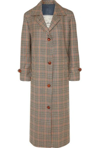 Shop Giuliva Heritage Collection Maria Checked Wool Coat In Beige