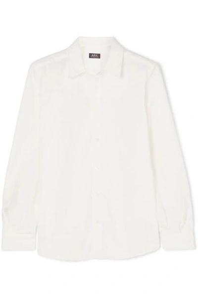 Shop Apc Mireille Cotton-poplin Shirt In White