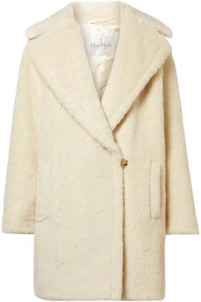 Shop Max Mara Robinia Alpaca, Wool And Silk-blend Coat In Ivory