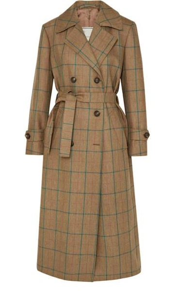 Shop Giuliva Heritage Collection Christie Checked Wool Coat In Beige
