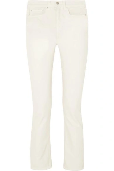 Shop Brock Collection Wright Cropped High-rise Straight-leg Jeans In White