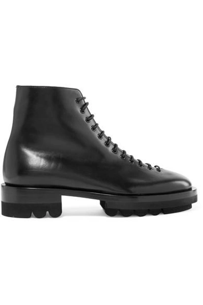 Shop Jil Sander Leather Ankle Boots