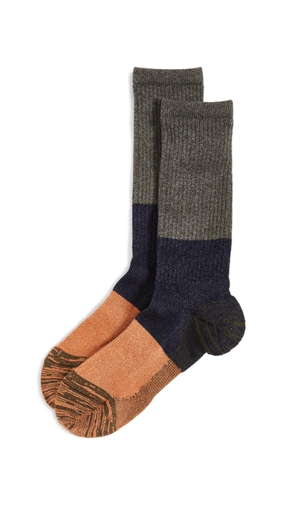 Shop Anonymous Ism Moc Pile Crew Socks In Moss
