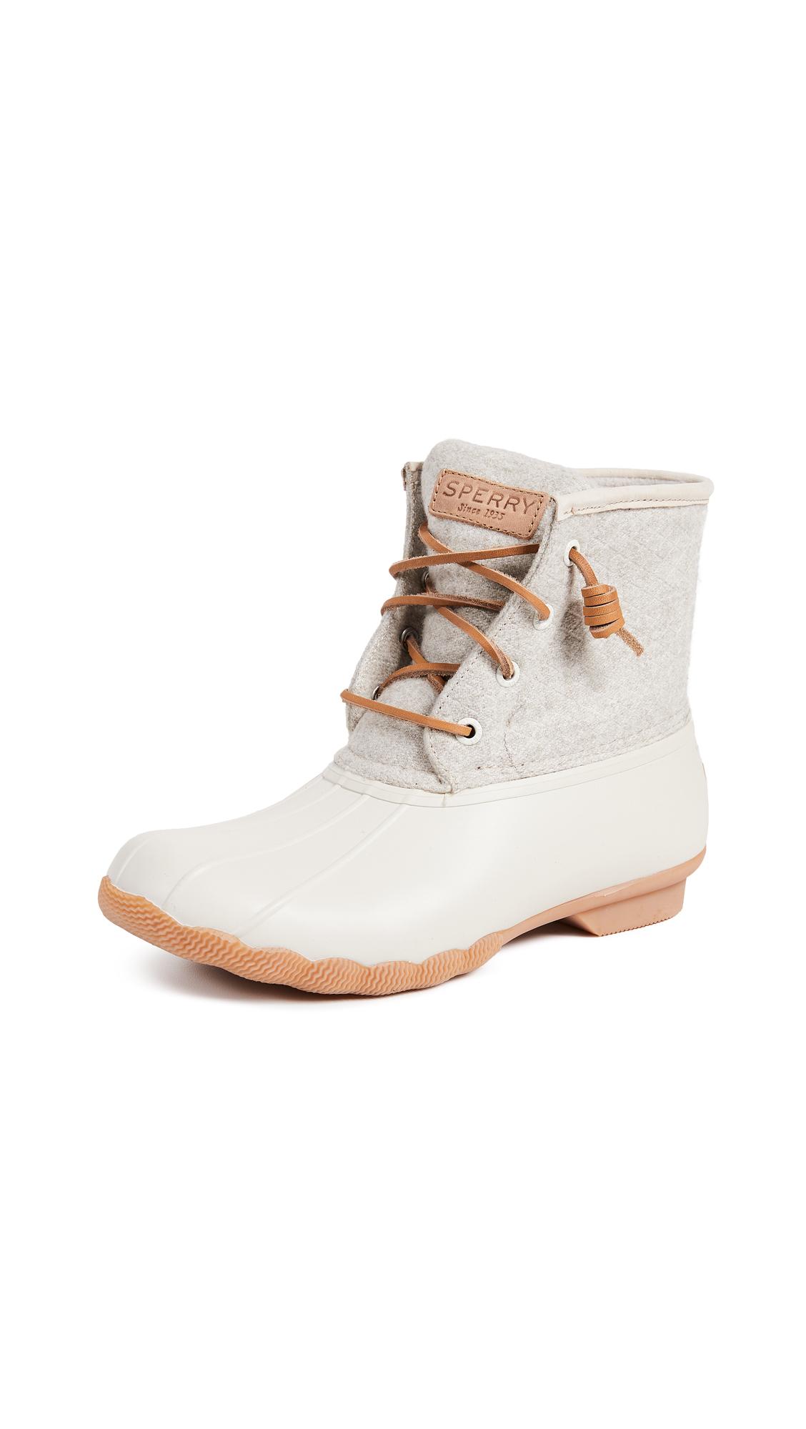 off white sperry boots