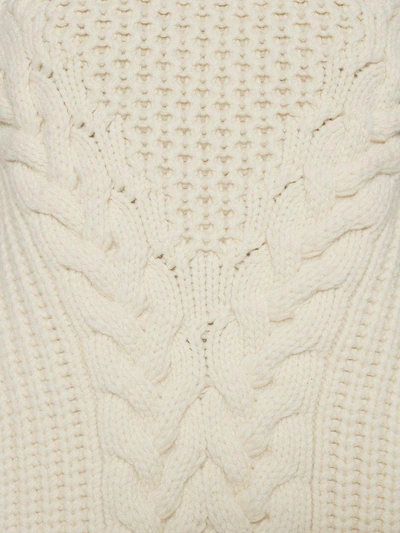 Shop Alexander Mcqueen Aran Knit Sweater In Ivory