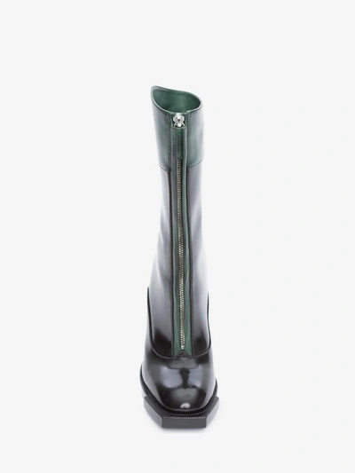 Shop Alexander Mcqueen Hybrid Zipper Boot In Black/bottle Green