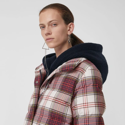 Shop Burberry Check Down-filled Puffer Jacket In Off White