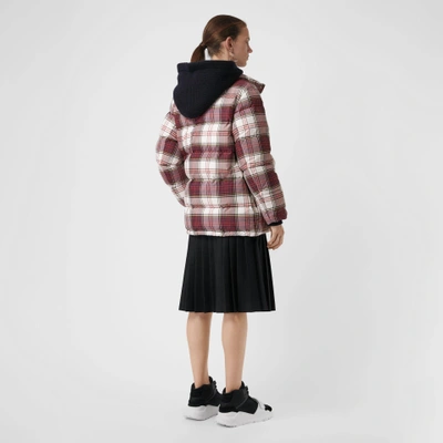 Shop Burberry Check Down-filled Puffer Jacket In Off White