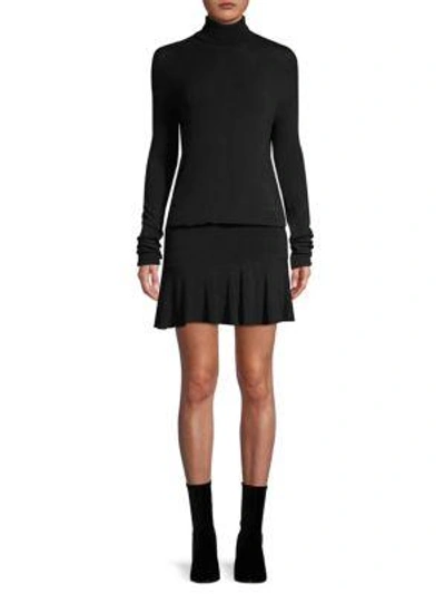 Shop Bailey44 Anastasia Ruffle-hem Sweater Dress In Black