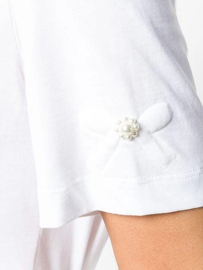 Shop Simone Rocha Bow Embossed T In White