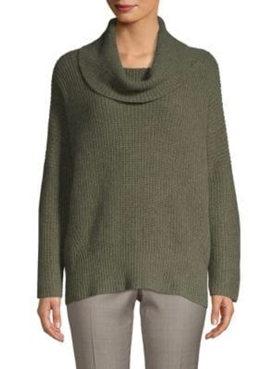 Shop Autumn Cashmere Cowlneck Elbow-patch Sweater In Camouflage