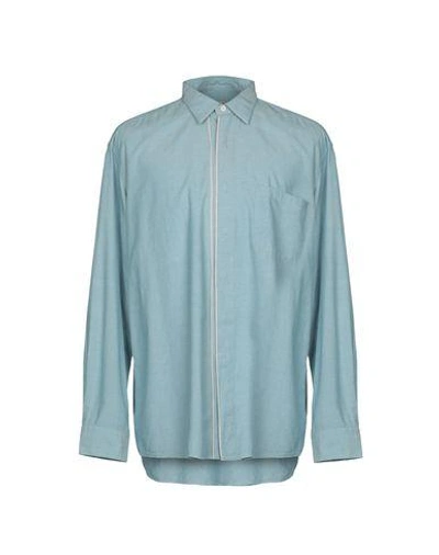 Shop Al Duca D'aosta Solid Color Shirt In Sky Blue