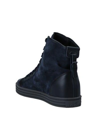 Shop Hogan Rebel Woman Sneakers Slate Blue Size 7 Soft Leather
