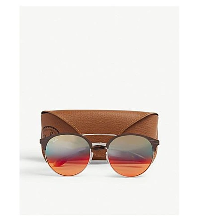 Shop Ray Ban Rb3545 Phantos-frame Sunglasses In Brown