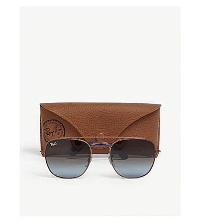 Shop Ray Ban Rb3557 Square-frame Sunglasses In Gold
