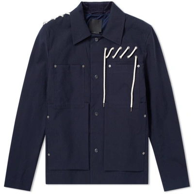 Shop Craig Green Laced Bonded Worker Jacket In Blue