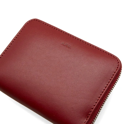 Shop Apc A.p.c. Dallas Large Zip Wallet In Red
