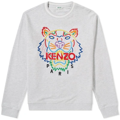 Shop Kenzo Tiger Sweat 'high Summer' In Grey