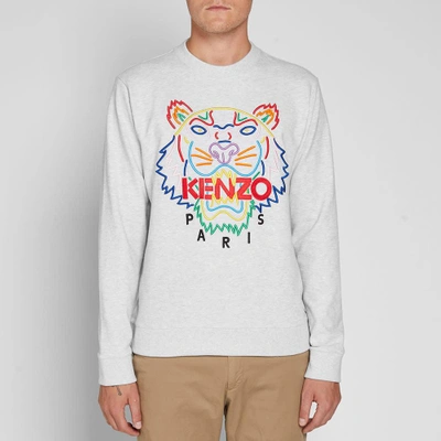 Shop Kenzo Tiger Sweat 'high Summer' In Grey