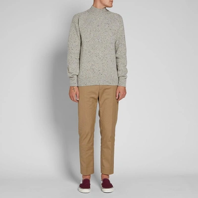 Shop Norse Projects Viggio High Neck Neps Crew Knit In Grey