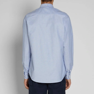 Shop Norse Projects Anton Oxford Logo Shirt In Blue