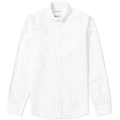 Shop Norse Projects Anton Oxford Logo Shirt In White