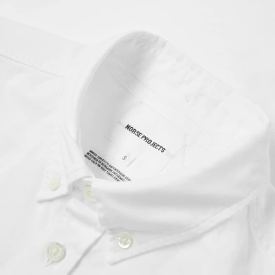 Shop Norse Projects Anton Oxford Logo Shirt In White