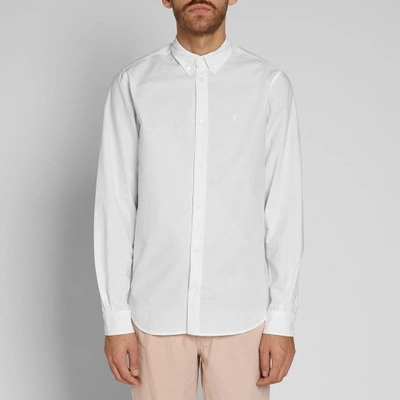 Shop Norse Projects Anton Oxford Logo Shirt In White