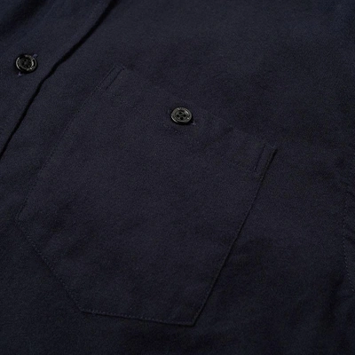 Shop Norse Projects Anton Brushed Flannel Shirt In Blue