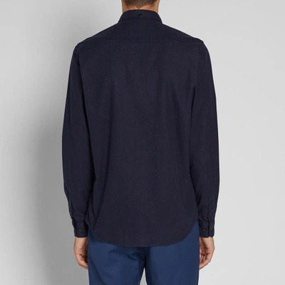 Shop Norse Projects Anton Brushed Flannel Shirt In Blue