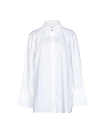Shop Escada Sport Solid Color Shirts & Blouses In White