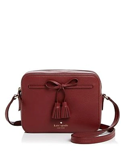 Shop Kate Spade New York Hayes Street Aria Small Leather Crossbody In Sienna Burgundy/gold