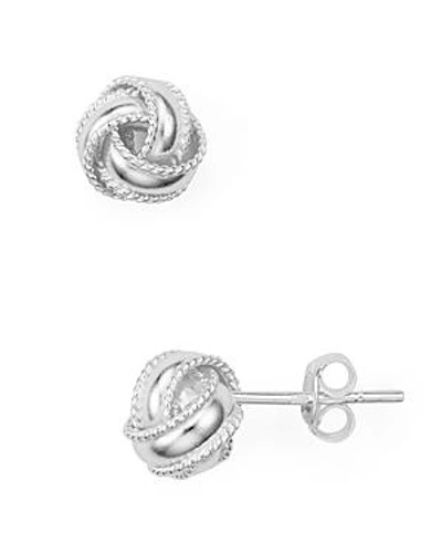 Shop Argento Vivo Triple Knot Stud Earrings In Silver
