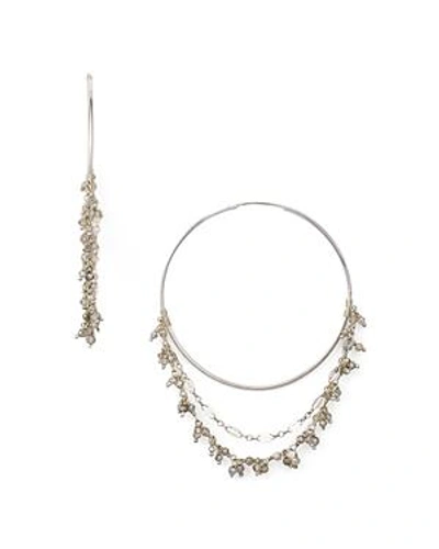 Shop Chan Luu Labradorite Cluster Layered Hoop Earrings In Silver