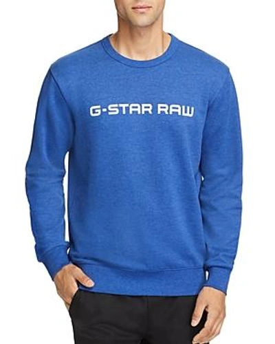 Shop G-star Raw Loaq Logo-print Sweatshirt In Hudson Blue Heather