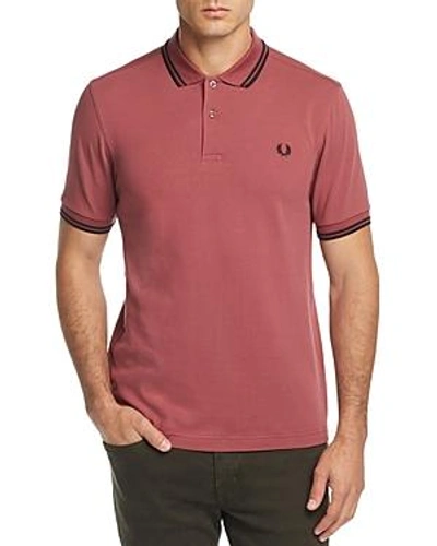 Shop Fred Perry Twin Tipped Polo - Slim Fit In Crushed Berry