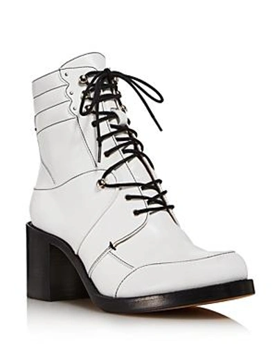 Shop Tabitha Simmons Women's Leo Leather Block-heel Booties In White