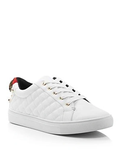 Shop Kurt Geiger Women's Ludo Leather Lace Up Sneakers In White