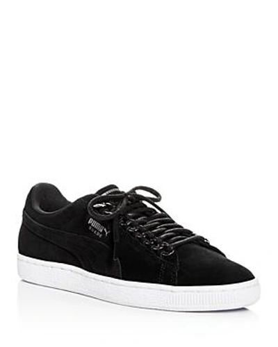 Shop Puma Women's Classic X Chain Suede Lace Up Sneakers In  Black