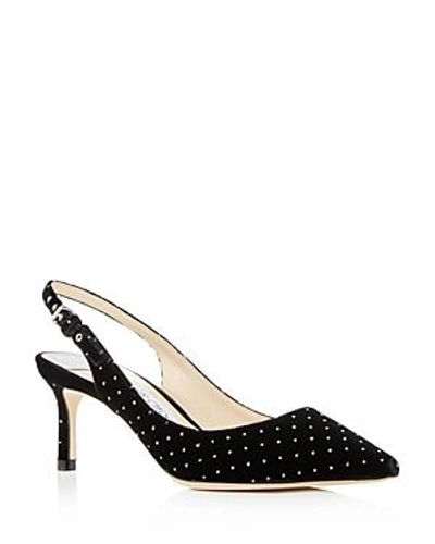 Shop Jimmy Choo Women's Erin 60 Embellished Velvet Slingback Pumps In Black/silver