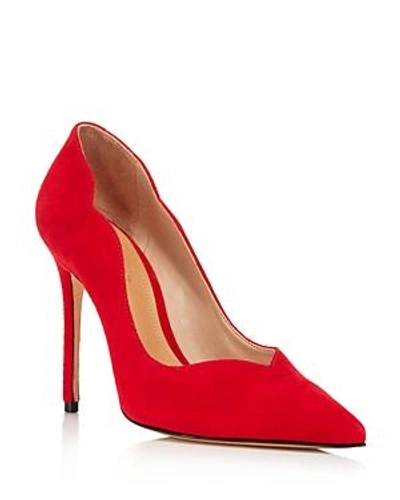 Shop Schutz Women's Monaliza Pointed Toe Suede High-heel Pumps In Club Red