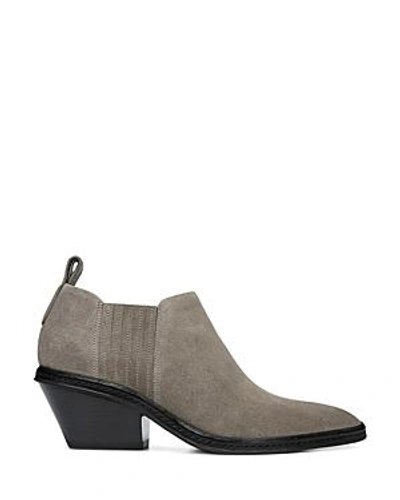 Shop Via Spiga Women's Farly Pointed Toe Suede Mid-heel Ankle Booties In Clay