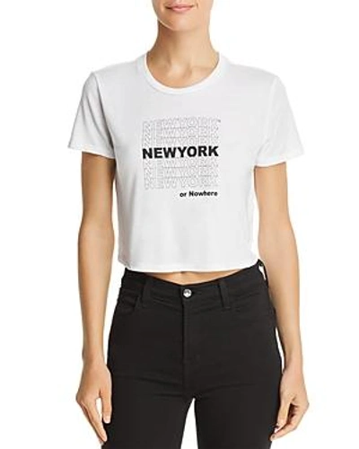 Shop Knowlita Ny Thank You Cropped Tee In White/black
