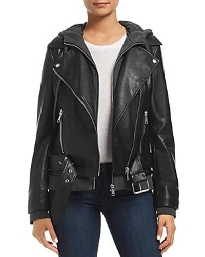 Shop Bagatelle Layered-look Faux-leather Moto Jacket In Black