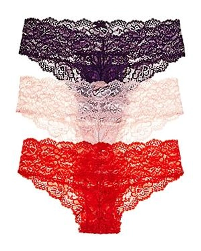 Skarlett Blue Goddess Chikini Hipster Bikini In Eggplant/ Calient/ Blush